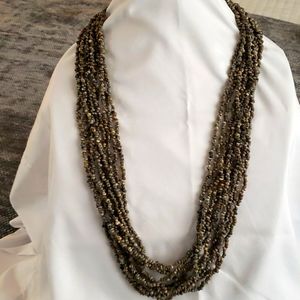 Multi strand green beaded necklace
